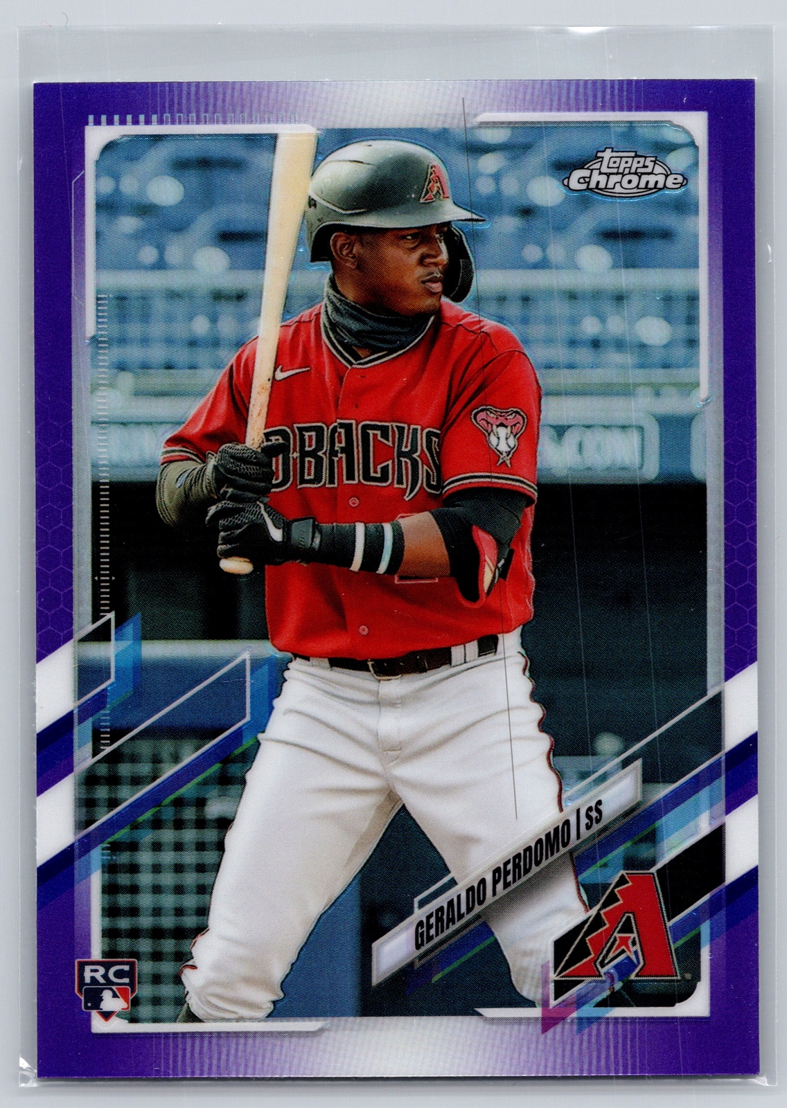 2021 Topps Chrome Update #USC66 Geraldo Perdomo Purple Refractor Rookie