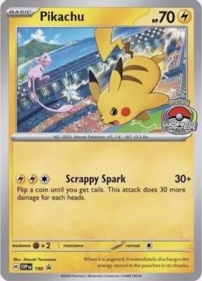 Pikachu SVP190 - S&V World Championship 2024 Promo Pokemon