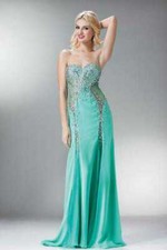 Women's Formal High Slit Rhinestones Sequins beaded Long Evening prom dress