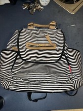 SKIP HOP Diaper Bag black and white stripe tan int Back Pack