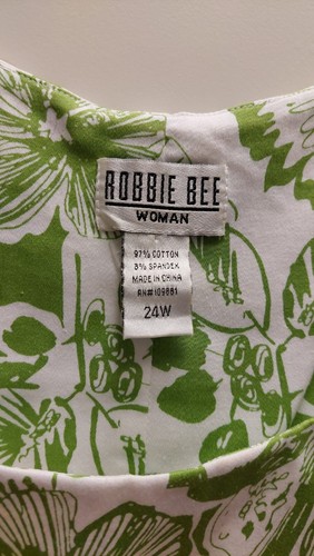 Robbie Bee Dress 24W Plus Size Summer Sleeveless Pretty Floral - Picture 3 of 5