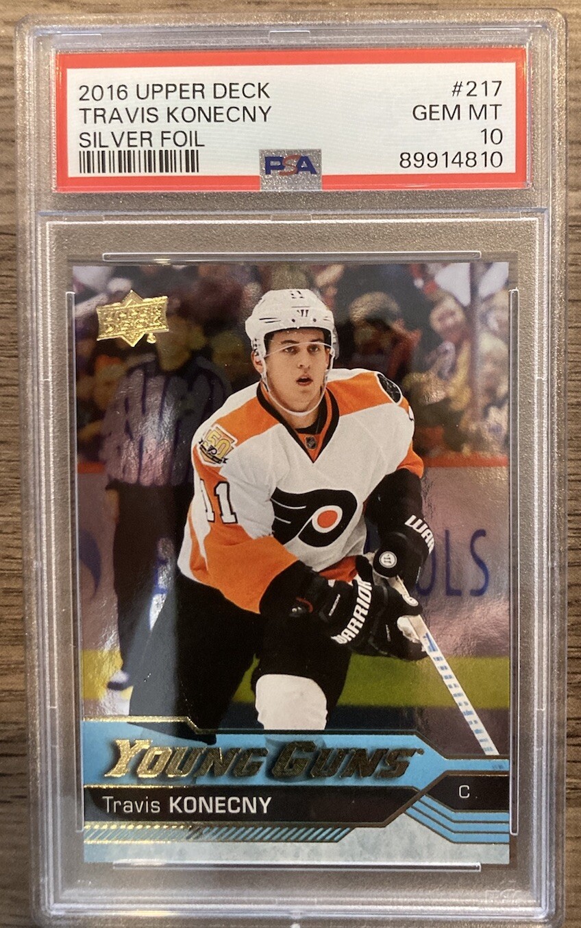 Travis Konecny 2016 Upper Deck Young Guns Silver Foil RC #217 Psa 10 Flyers