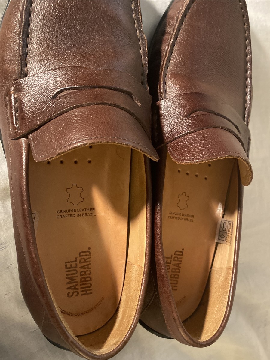 Samuel Hubbard Mens Brown Leather Penny Loafers M2111-601 Size 7.5 M Brazil samuel hubbard | Shoes | Mens Samuel Hubbard Ivy Legend  main image 2