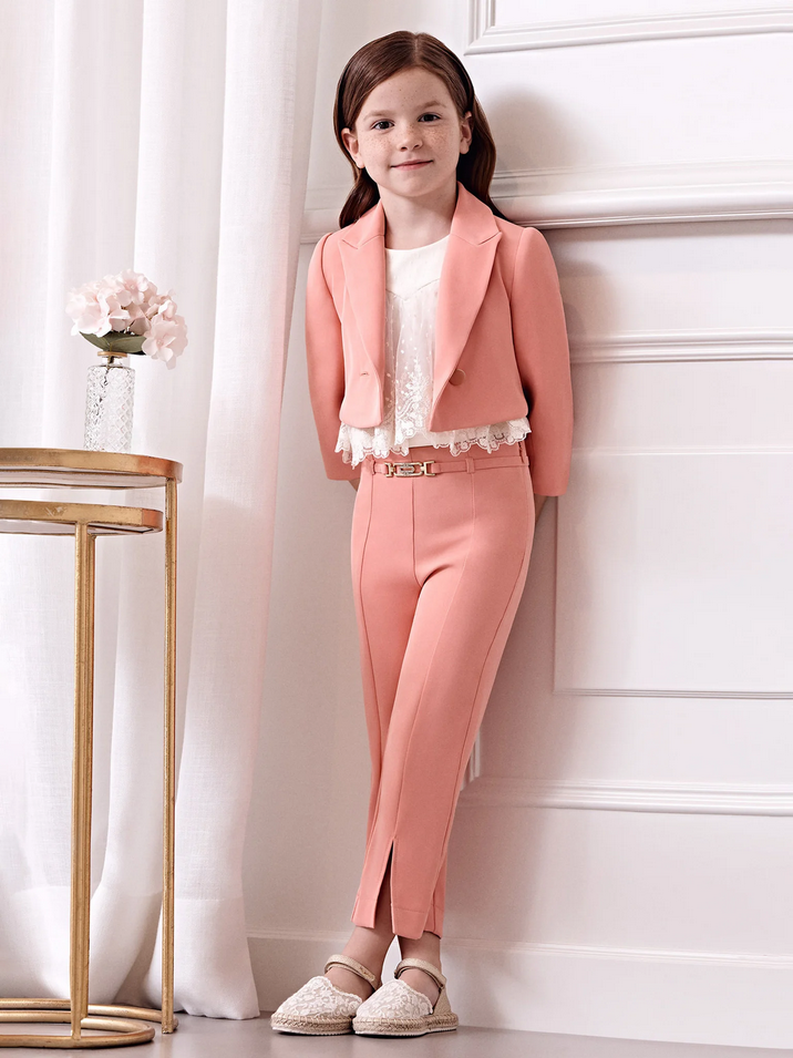 COMPLETO GIACCA PANTALONE CERIMONIA BAMBINA ABEL E LULA 5279 ROSA