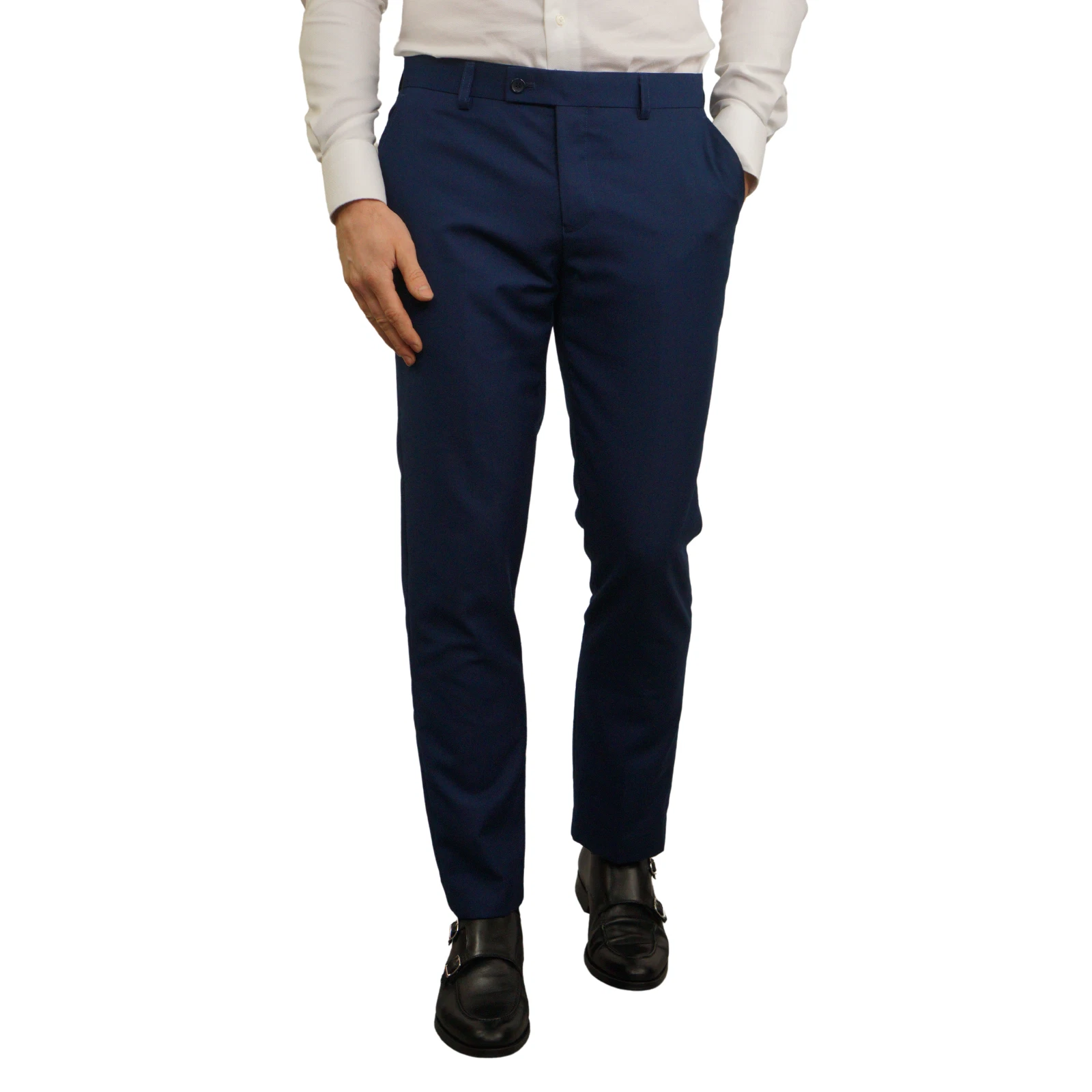 Men Dressmann Dress Pants Blue Formal Slim Fit Size W33 L34 JJF649