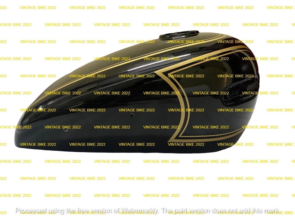 Tanque de gasolina Ariel VB pintado negro con forro dorado/APTO PARA Foto 4 de 4