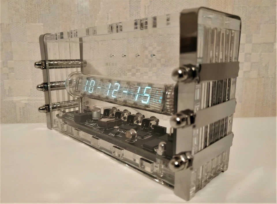 Adafruit Ice Tube Reloj IV-18 VFD Nixie Tubo Reloj Steampunk Escritorio Reloj De Colección Foto 3 de 4