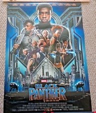2018 MARVEL DISNEY BLACK PANTHER MOVIE POSTER DOUBLE 2 SIDED ROLLED 40"x27”