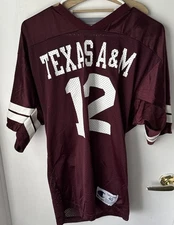 Vintage Texas A&M Aggies #12 Football NCAA Champion Size 40 JERSEY
