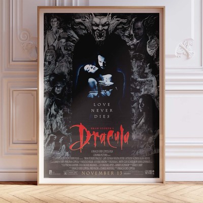 Bram Stoker's Dracula Movie Poster ''Love Never Dies'' Francis Ford Coppola 1992