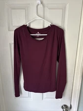 90 Degree by Reflex Womens Long Sleeve Purple Workout Yoga Shirt Size Medium