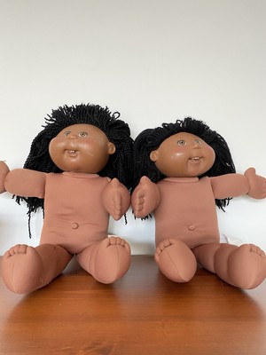 Vintage Cabbage Patch Kids Two African American Girls Two And Eight Teeth Dolls