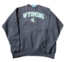 Vintage 90s Wyoming Cowboy Mens Xl Sweatshirt Crewneck Brown Pullover College