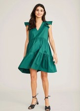 Hatch Maternity Women's THE BROOKE DRESS Palm Green 228 NEW