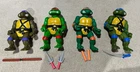 TMNT 13” 1989 Playmates Giant Teenage Mutant Ninja Turtles Lot + Weapons Belts