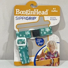 New Toddler Sippy Cup Holder BooginHead Sippigrip Teal Floral Adjustable Length
