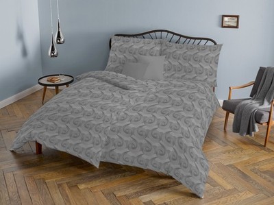 Fleuresse Jacquard Bettwäsche uni 155x220 Schnecke steingrau 454612-9039