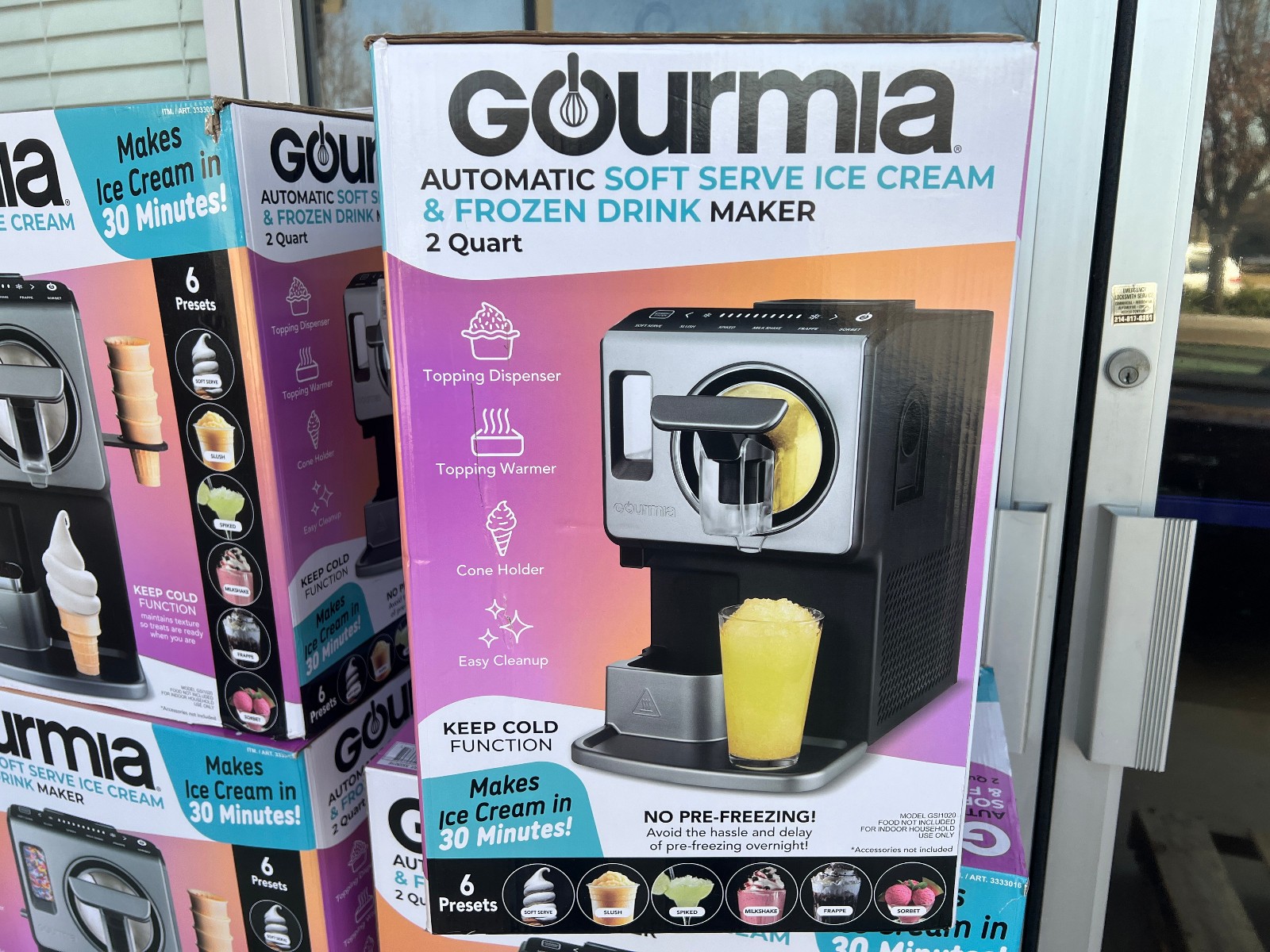Gourmia 2-QT Automatic Soft Serve Ice Cream & Frozen Drink Maker OPEN BOX