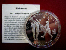 Südkorea 1987, Olympia Spiele Seoul 1988, 10000 Won 33,62g Silber Volleyball 195