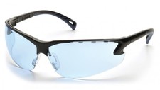 Pyramex Venture III Safety Glasses Black Frame with Light Blue Lens