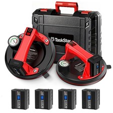 270KG Heavy Duty Electric Glass Suction Cups with Pressure Gauge, 4 Battery