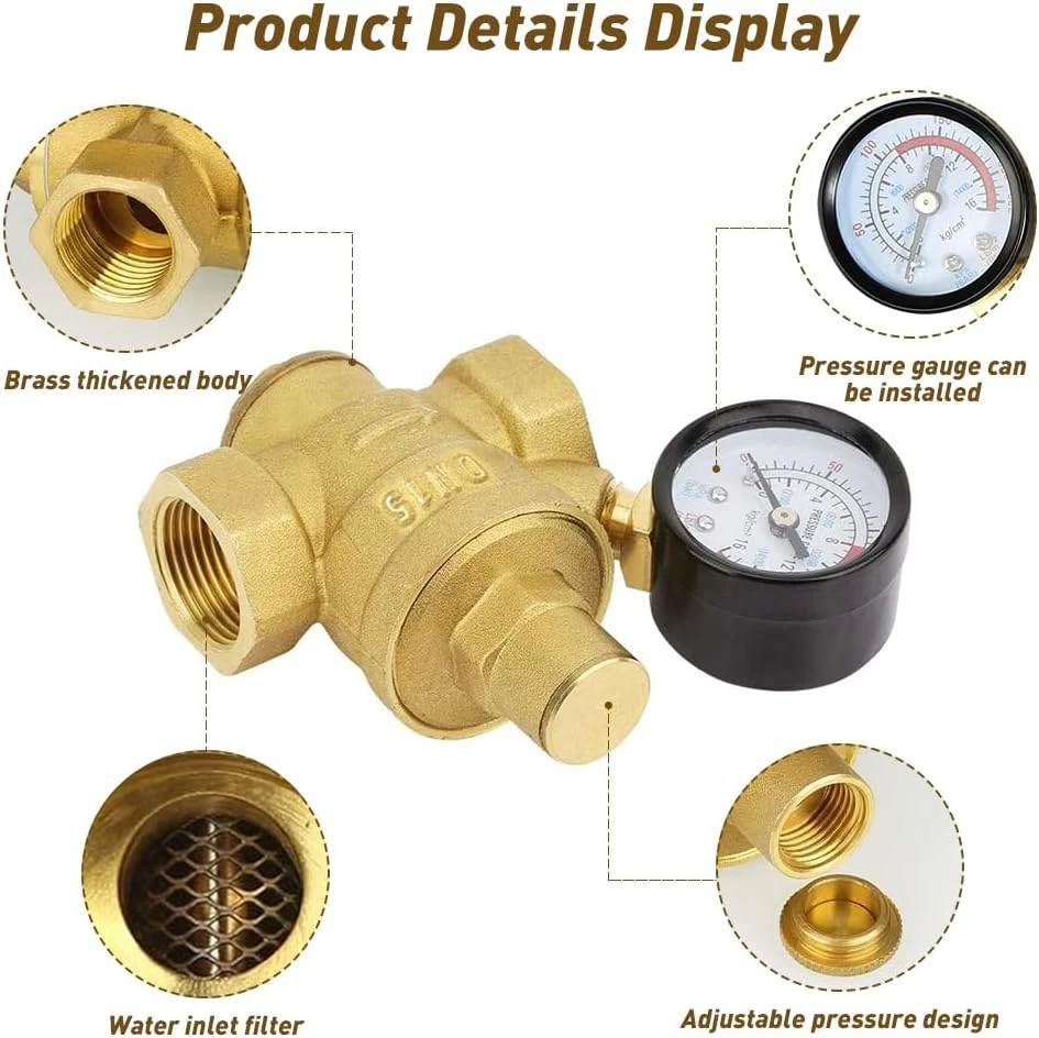 Riduttore Di Pressione Acqua 1/2 Pollice DN15, Riduttore Pressione Acqua Valvola - Immagine 4 di 4