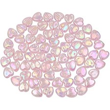 100pcs mini acrylic heart beads 9mm ab color heart charms for jewelry
