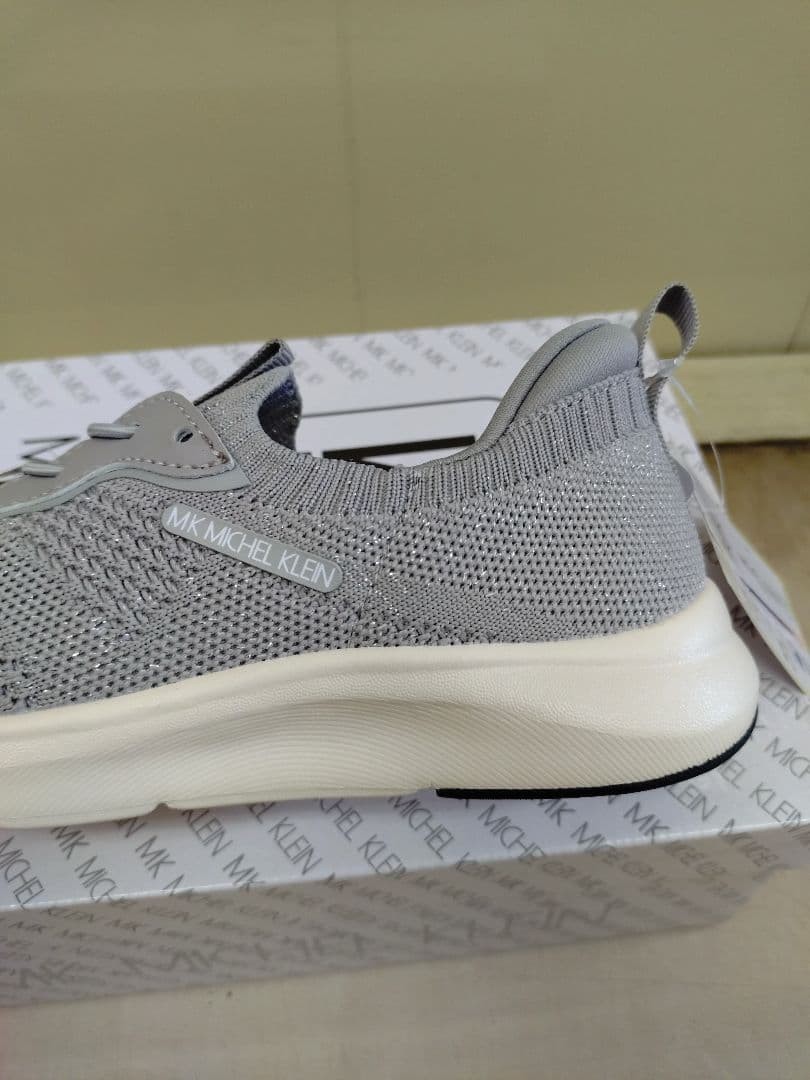 MK MICHEL KLEIN Women's Wide Sneakers 22.5cm Gray Mint Free Shipping