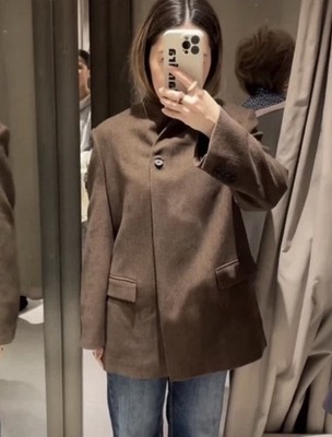 ジャケット・アウター melt the lady wool blazar coat ZARA WOMAN FW25 BROWN HERRINGBONE WOOL BLEND BLAZER ZW COLLECTION