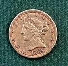 1885   Liberty head $5 dollar  Gold Coin       half eagle