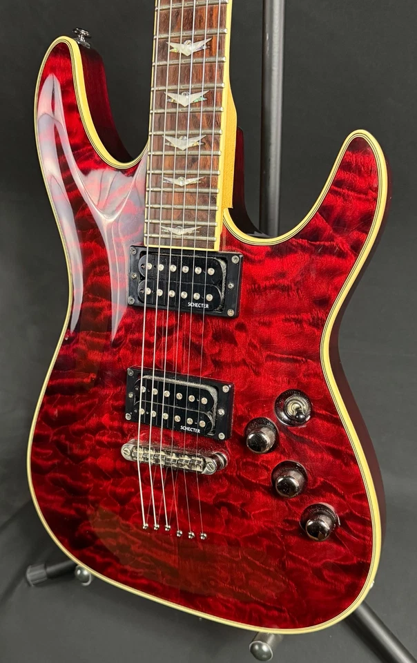Schecter Omen Extreme-6 Electric Guitar Quilted Black Cherry Finish - Image 4 of 4