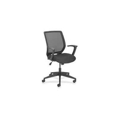 Lorell Executive Mid-back Work Chair - Upholstery Black Seat - Back - Frame -