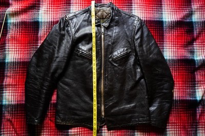Vintage Schott Bros Perfecto 60s Cafe Racer Leather Jacket Sz 42 USA Talon