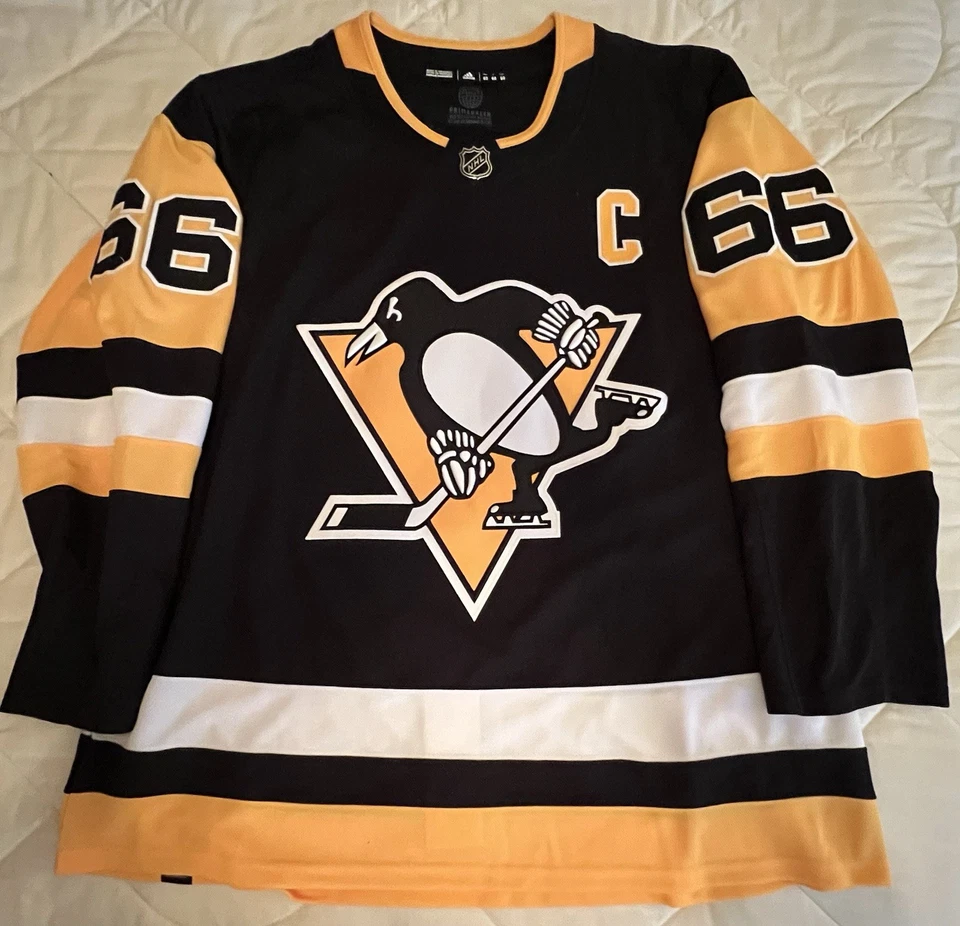 Adidas Authentic PrimeGreen Mario Lemieux Penguins Jersey SIZE 60 (3XL) New NWT - Image 2 of 4