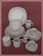 63 TLG KOMBISERVICE NEU TAFELSERVICE 6 PERSONEN PORZELLAN WEISS GESCHIRR BECHER