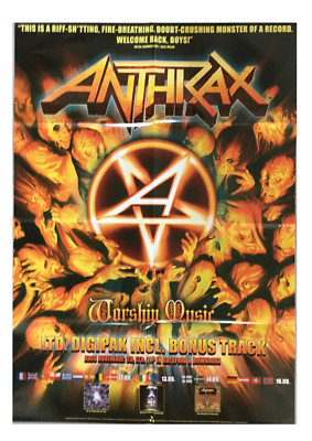ANTHRAX - Worship Music - Promo Poster gefaltet / folded - Sammlerstück