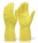 Click2000 House Hold 5 x Medium Weight Rubber Work Gloves YELLOW  (Size L)Sealed