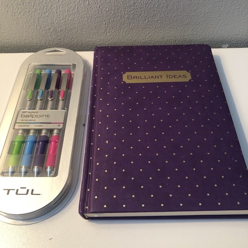 TUL BP Series Ballpoint Retractable 1.0 Med Pens 4 Colors & A writing journal