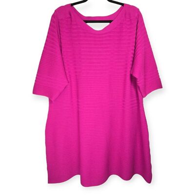Lane Bryant Pink Ribbed V-Neck Sweater Dress Stretch Curvy Plus Size 26/28 