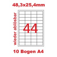 10 Blatt A4 48,3X25,4 Mm AblöSbare Etiketten 440 Aufkleber Preisschild 48X25 Mm