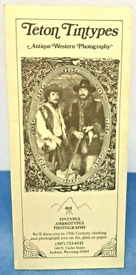 Vintage Teton Tintypes Jackson Wyoming USA Faltblatt Broschüre Reise Tourist Karte
