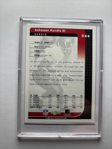 ANTWAAN RANDLE EL 2002 Score RC Rookie Pittsburgh Steelers #280 Hoosiers - Picture 2 of 2