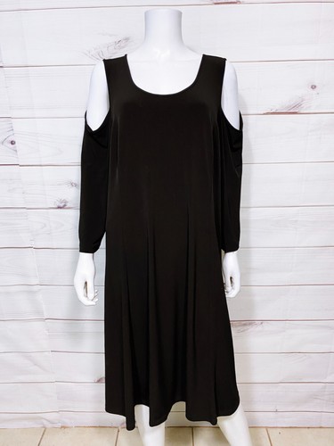 Susan Graver Womens Cold Shoulder Dress 