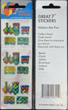 12 packages of Prismatic Toy Train Stickers "Great 7" Sticker design, PPZ6110