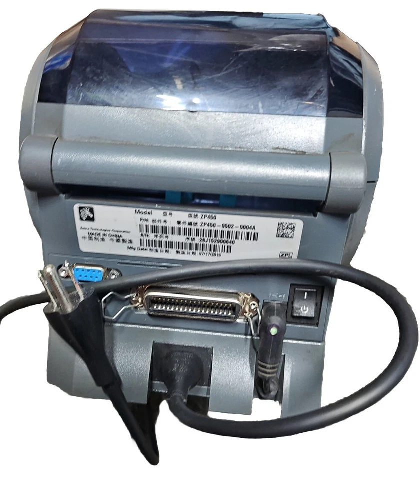 *Tested & working* Zebra ZP 450 CTP Thermal Label Printer WITH Power Adapter - Image 3 of 4