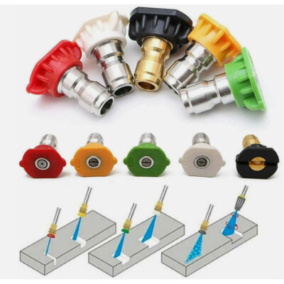 5pcs Pressure Washer Spray Tips Nozzles High Power Kit Quick Connect 1/4'' Set