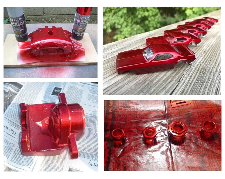 Revestimiento de alto calor de motor anodizado rojo 2 piezas + pintura anodizada base tierra 2 latas Foto 4 de 4