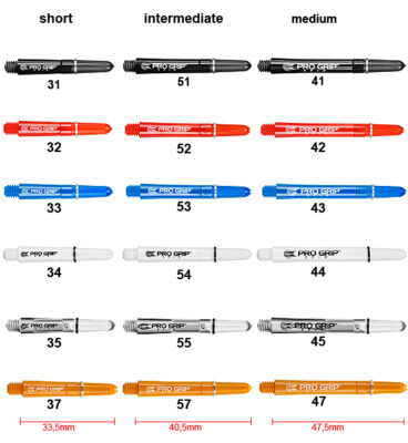 1 Satz, 3 st. Target Pro Grip Spin Shaft , Farbe und Länge wählbar