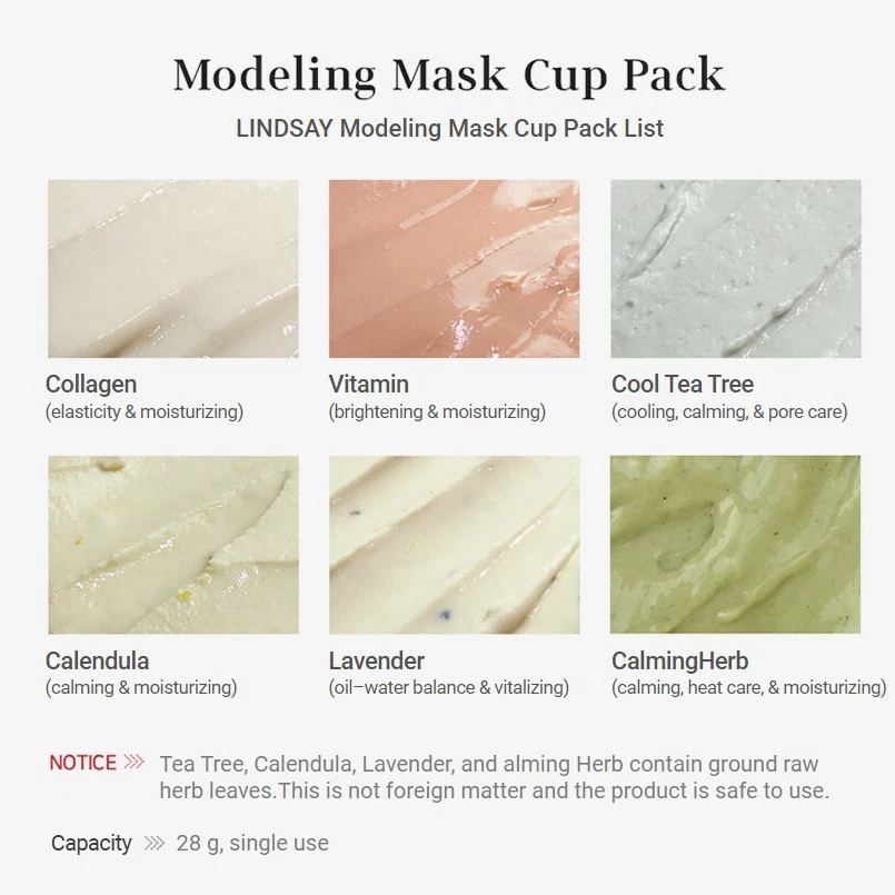 Paquete de taza de máscara de modelaje Lindsay 28 g / K-Beauty Foto 3 de 3