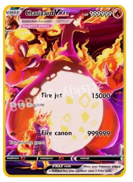 Charizard VMAX 999999point Gold Metal Pokemon Card Collectible Gift Display Charizard VMAX 999999point Gold Metal Pokemon Card Collectible Gift Display
